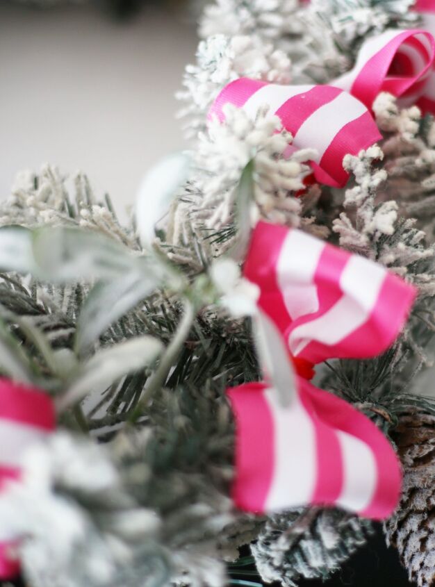 diy pink winter wreath
