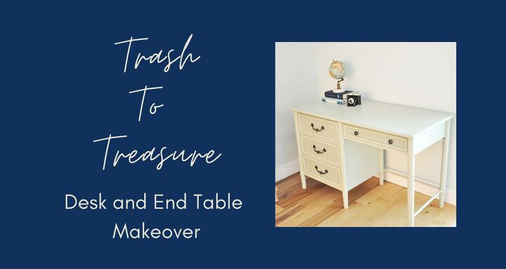 juego de escritorio y mesa auxiliar trash to treasure