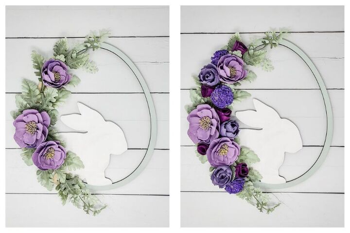 how to make a spring bunny wreath, Add Your Flowers