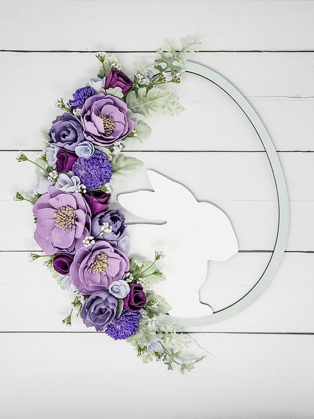 how to make a spring bunny wreath, Add Your Final Greenery Pieces