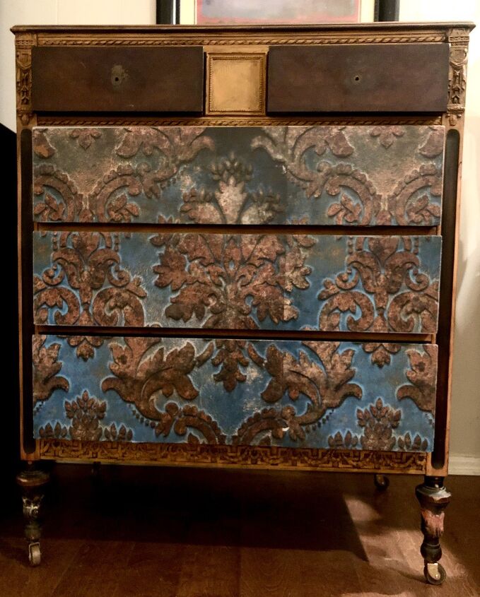make a statement piece from an old dark chest of drawers