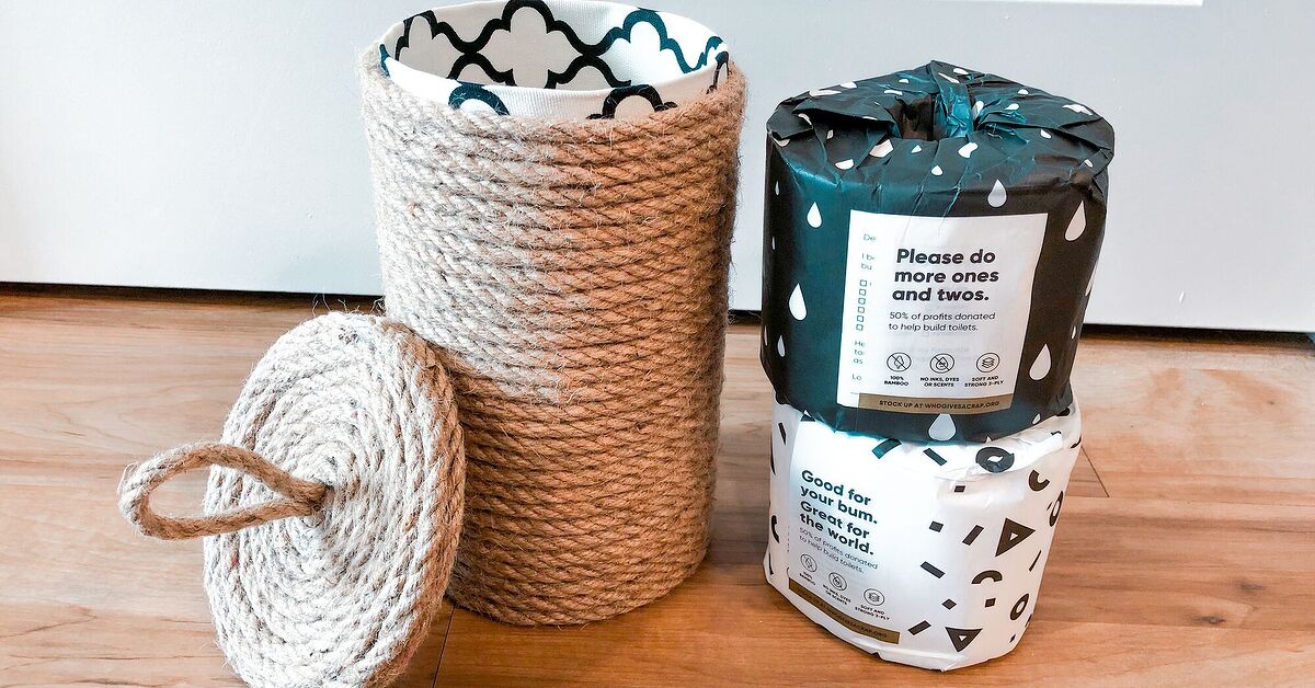 Plastic Container Rope Mat How to Recycle Packaging to Make a DIY Rope Basket Container | Hometalk
