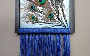Recycled Frame With Feathers and Fringes