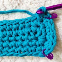 cesta de croch de caminho de brinquedo com fio de camiseta
