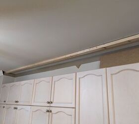 how i closed in the space above my kitchen cabinets, Top support board