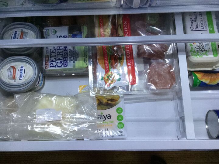 como organizei a gaveta da geladeira