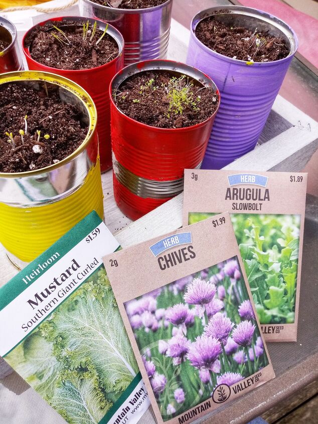 how to create recycled container herb garden with your kids