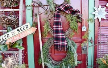 DIY Grapevine Wreath Garden Shed Door Decor y Winter Porch