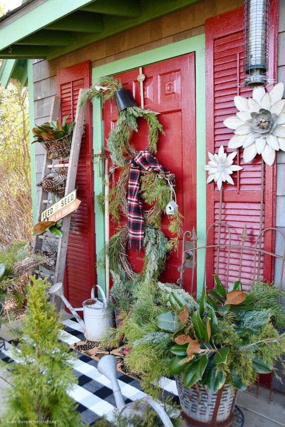 guirlanda de videira diy para decorao de porta de galpo e varanda de inverno