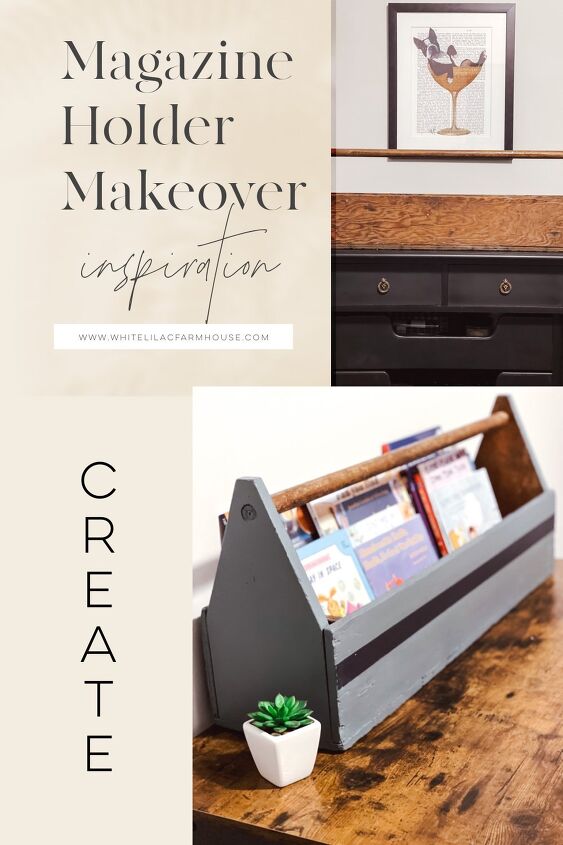 upcycle an old tool caddy into a beautiful magazine rack