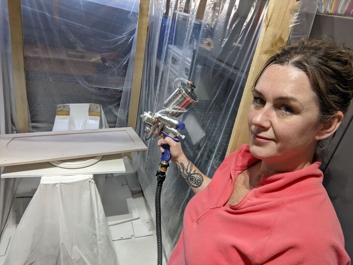 how i painted my kitchen cabinets using a hvlp spray system, Not a fan of selfies