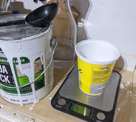 how i painted my kitchen cabinets using a hvlp spray system, Adding water for proper viscosity