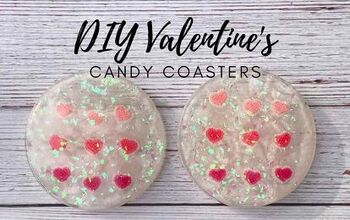  Porta-copos de resina DIY com corações de doces para o Dia dos Namorados