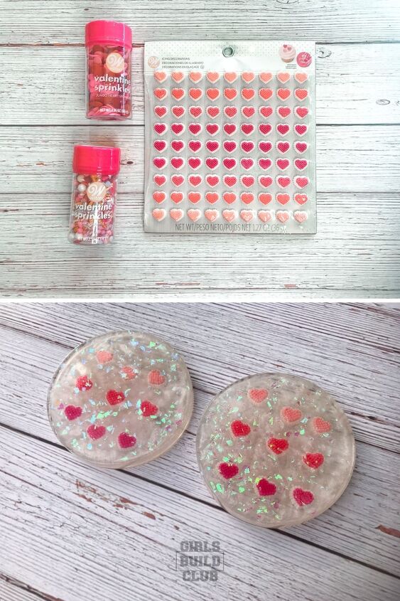 , DIY Resin Coasters With Heart Candy For Valentine s Day
