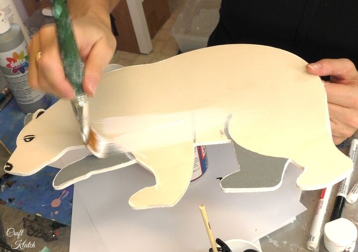 como fazer arte de resina de urso polar diy