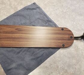 Take down your ceiling fan blades for a $10 way to make them look beautiful