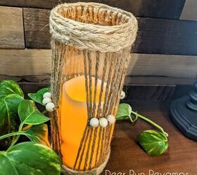 Use Twine & Wooden Beads To Transform A Plain Dollar Tree Glass Vase