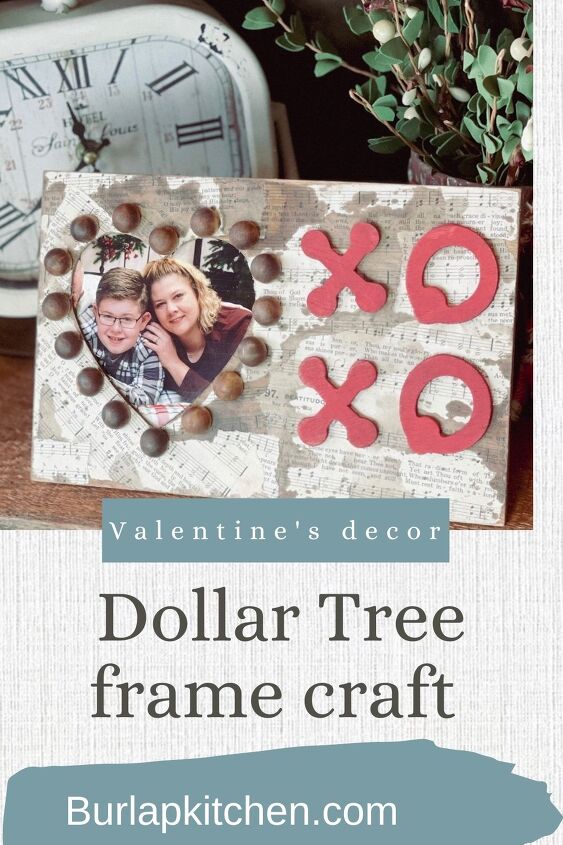 manualidad con marco de dollar tree decoracin de san valentn
