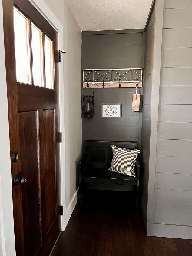 entryway refresh, Here is our finished entryway nook area too