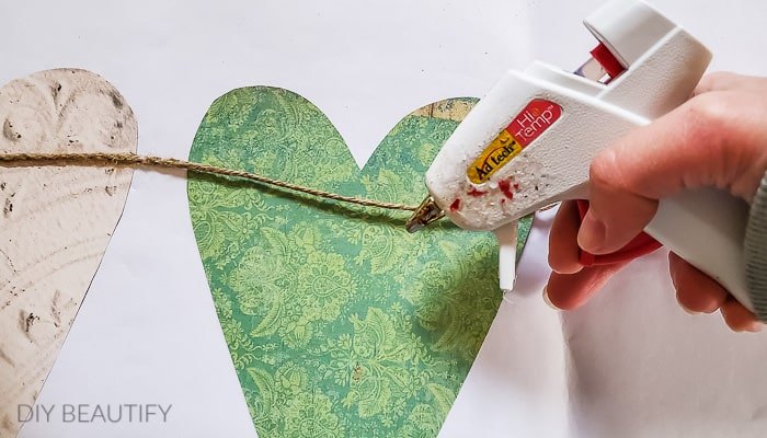vintage inspired paper heart garland