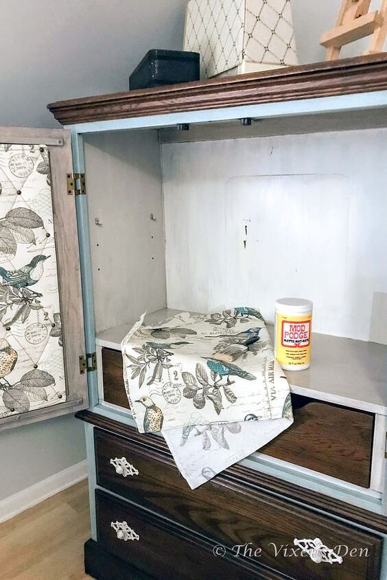 armario lavado con pintura y manchado