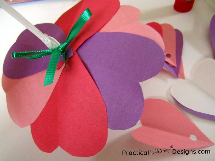 easy valentine s card flowers with suckers