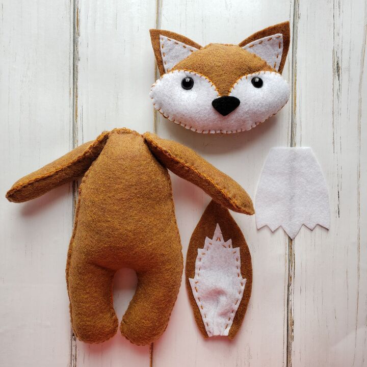 boneco de feltro de raposa de feltro diy valentino