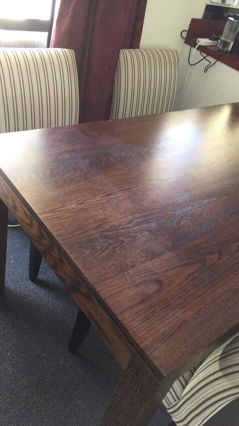 remove white heat stains from veneer wood table