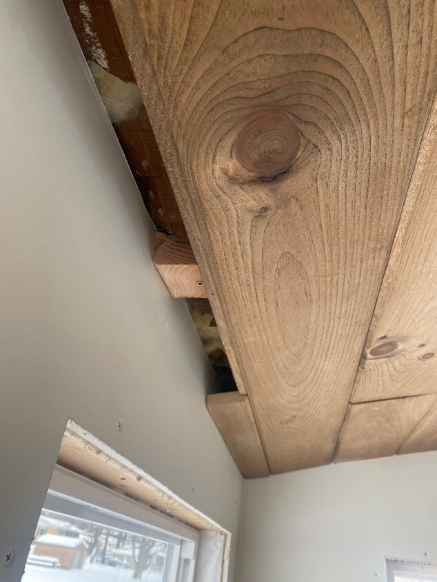 stained and planked ceiling diy how to