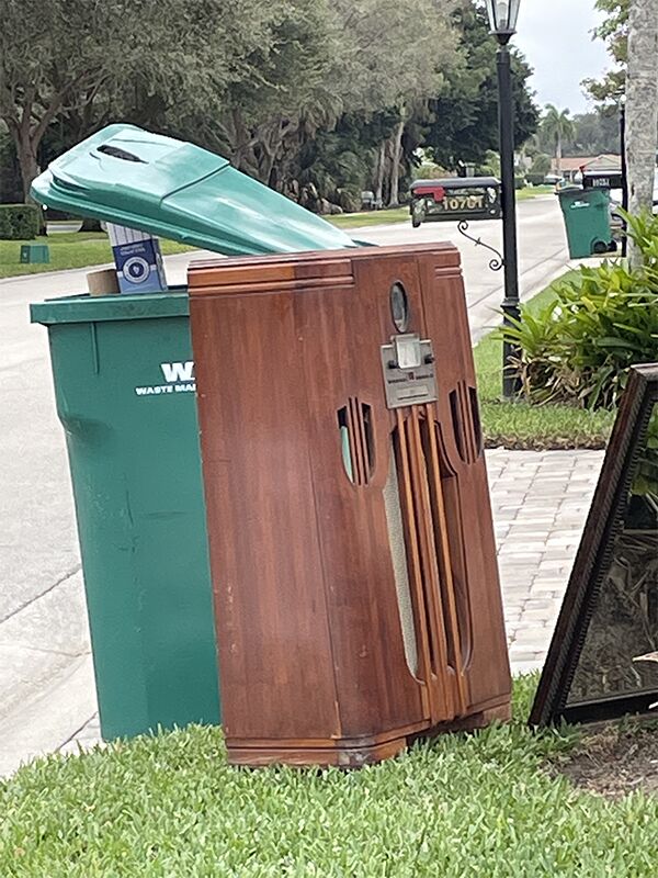 trash to treasure vintage radio cabinet