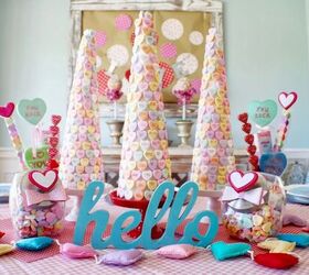 Valentine’s Day DIY Conversation Heart Candy Trees