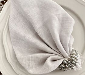how to fold napkins easy simple, Secure end with elastic napkin ring Fan out