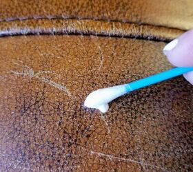 How to apply a self-adhensive leather repair patch quick easy tore leather  chair fix 