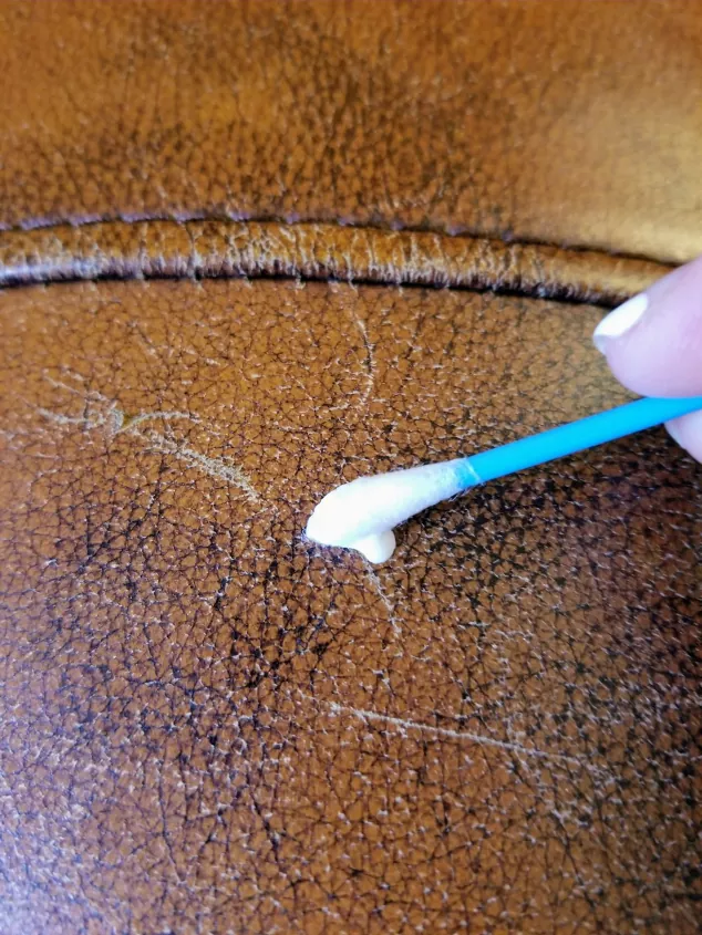 save your sofa here s how to repair a tear in a leather couch, cotton swab