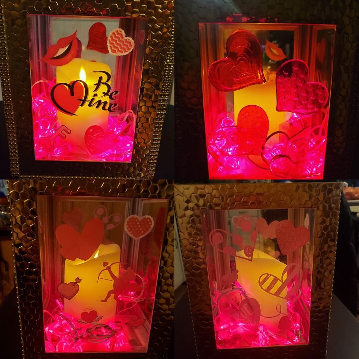 lanterna do dia dos namorados diy molduras de rvore de dlar, Vela LED e luzes de cora o LED
