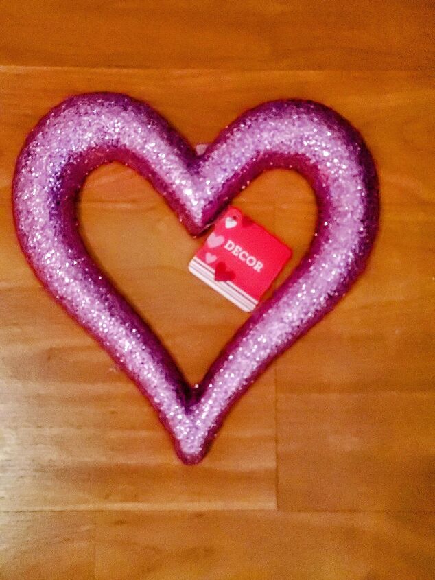 5 minute diy valentine s day hello kitty heart wreath, Dollar Tree Foam Heart Decoration