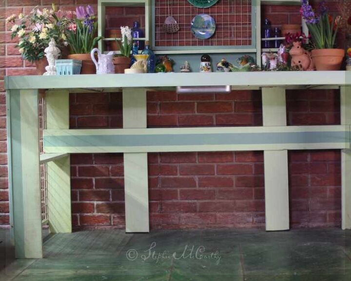 potting bench from recycled furniture for about 100