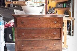 The unexpected place she put this revamped dresser (love it!)