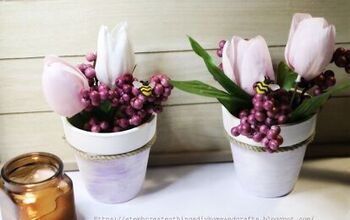  Design de vaso de barro de flores de primavera DIY