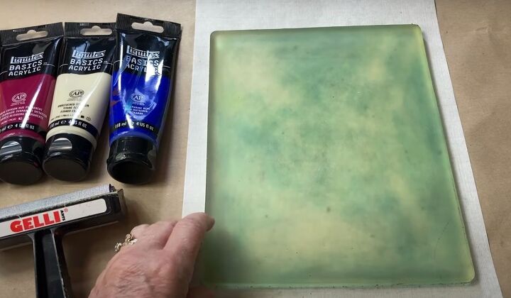 the surprisingly easy way to make your own botanical prints, Gel press printing plate and paint