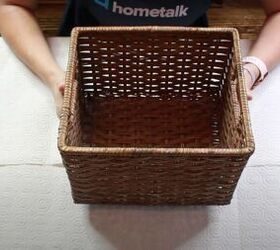 driftwood finish diy how to update old wicker storage baskets, Wicker basket
