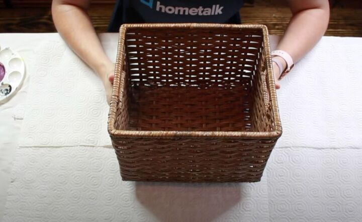 driftwood finish diy how to update old wicker storage baskets, Wicker basket