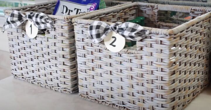 driftwood finish diy how to update old wicker storage baskets, How to get the driftwood look