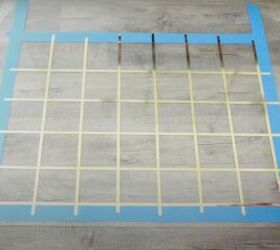 get organized how to make a stunning diy acrylic calender, Sticking down lines of gold charting tape