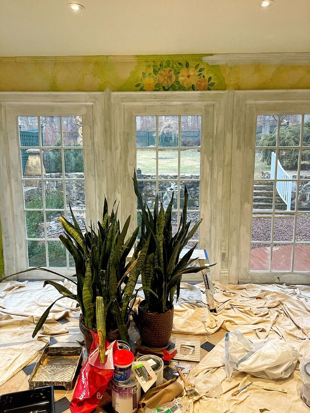 how to paint over faux finish sunroom renovation