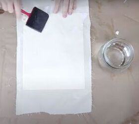 how to print images on fabric without transfer paper, Saturating the paper with water using a foam brush