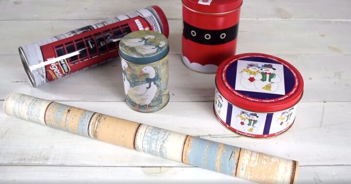 a step by step guide to decorating with upcycled cookie tins, How to upcycle cookie tins