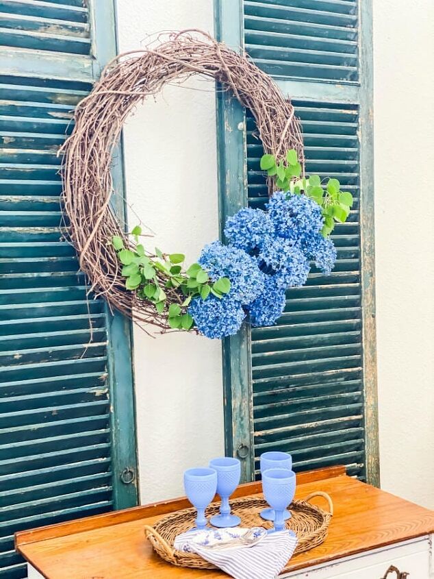 guirnalda de hortensias azules diy