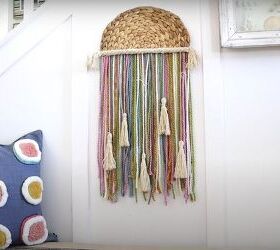 here s how to make gorgeous boho rainbow wall decor, Boho rainbow wall decor
