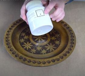 diy decorative plate how to make a high end stone tray, Fusion sandstone textured paint and a wooden plate